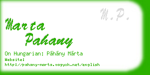 marta pahany business card