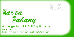 marta pahany business card